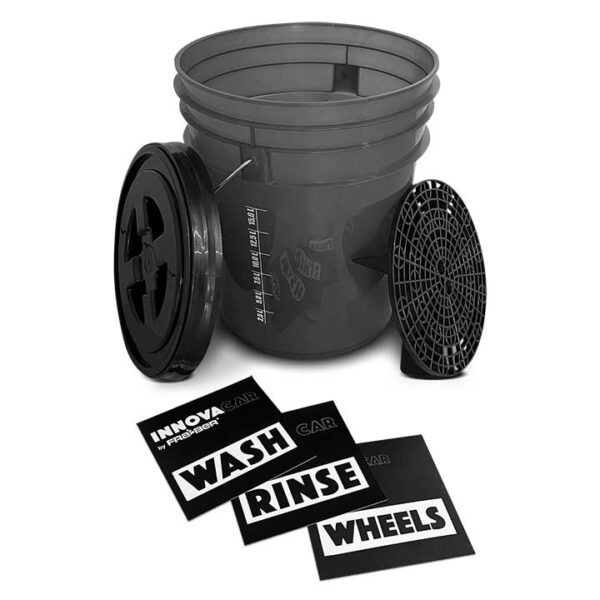DET BOWL BY INNOVACAR CAR WASH BUCKET WITH GRID AND LID